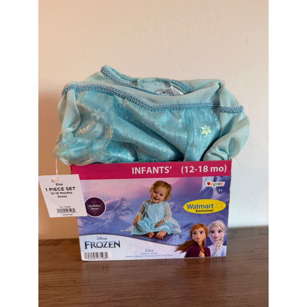 Disney Frozen Elsa Infant Costume Disguise 12-18 Months Blue Dress with Cape